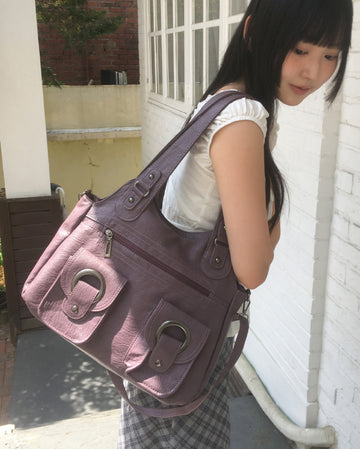 Cran Vintage Pocket Leather Shoulder Bag